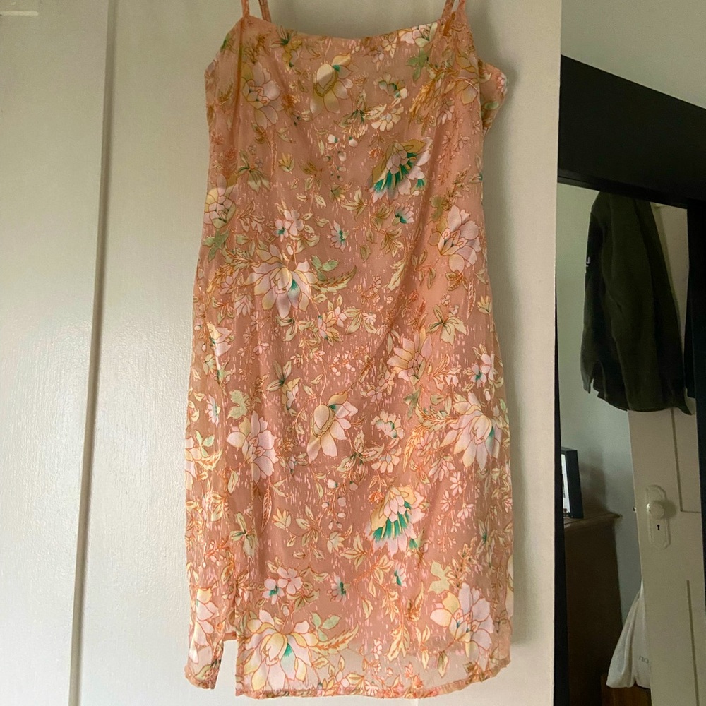 Peachy Pink Floral Mini Dress